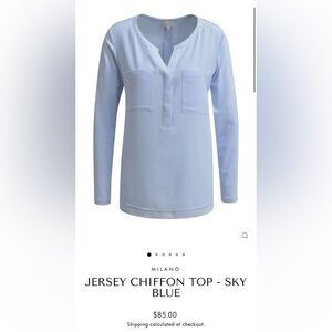 Milano Italy Sky Blue Jersey Chiffon Top size Medium
